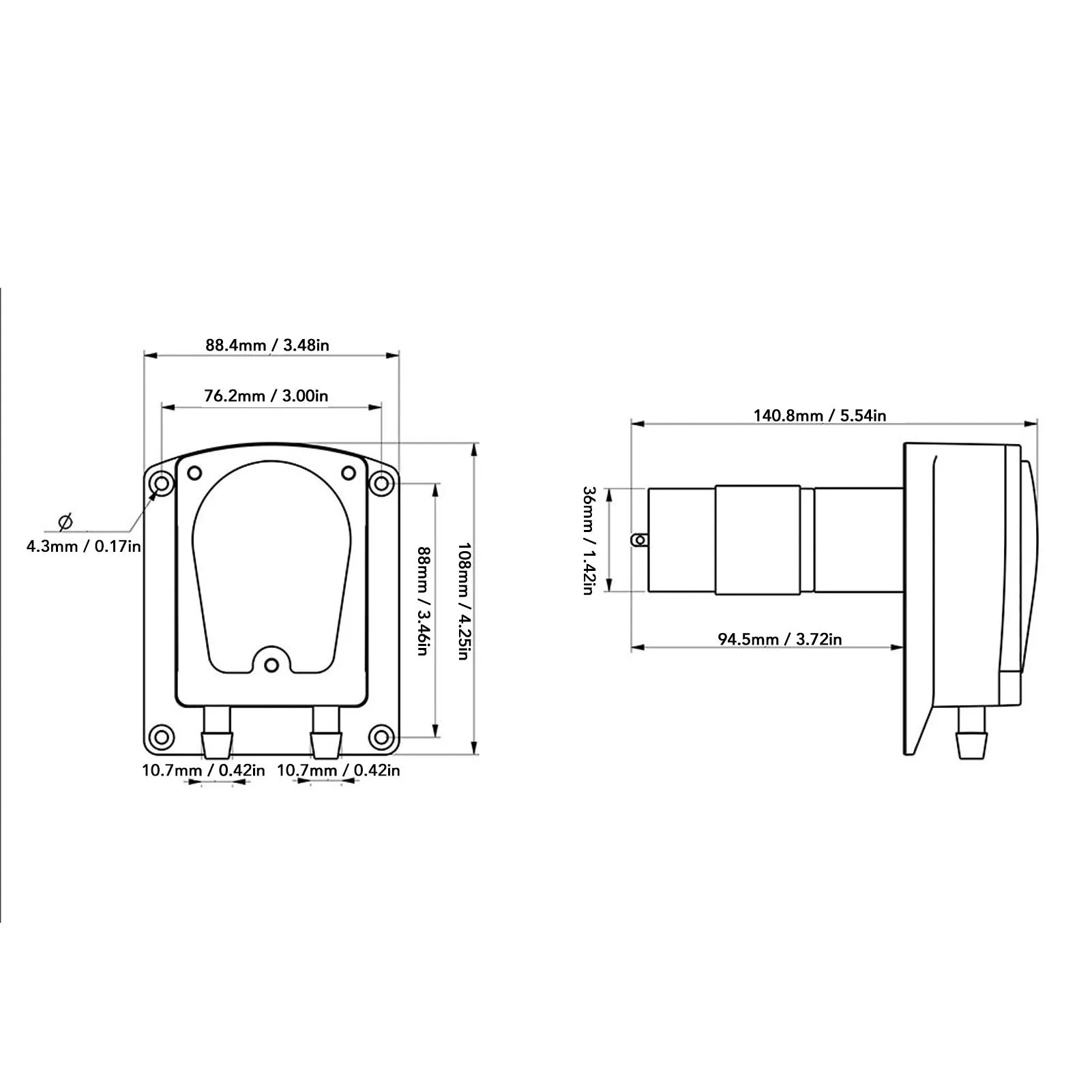 Высокоперистальтический насос Перистальтический насос 1500 мл/мин Промышленный перистальтический жидкий насос высокого пищевого качества с двойной головкой DC24V
