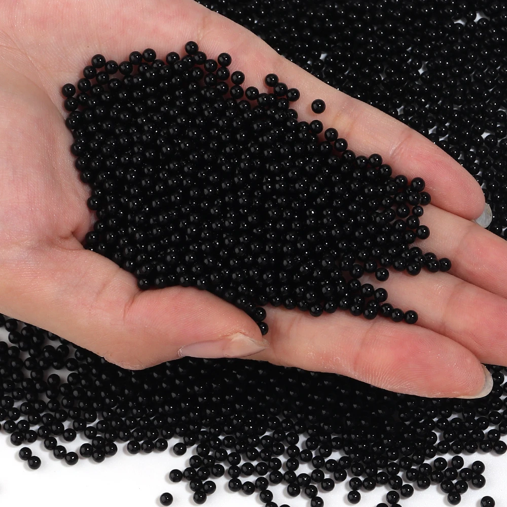 5-1000 Stück 1,5-30 mm schwarze ABS-Imitationsperlen ohne Loch, runde lose Abstandsperlen für die Schmuckherstellung, DIY-Armbänder, Halsketten – Detail 9