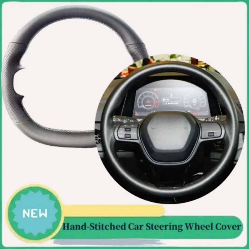 

DIY Abrasion-resistant Breathable Anti-slip Microfiber Leather Steering Wheel Cover For Honda ENS 2 2023 2024 2025 Auto Interior