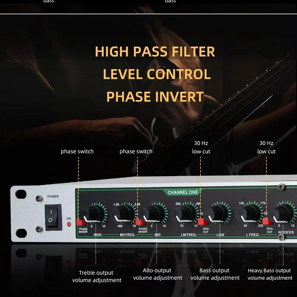 224XL Professionelle 2-Wege-Stereo-4-Wege-Mono-Audio-Crossover mit Hochpassfilter Subwoofer Bühne DJ Sound System Lautsprecher