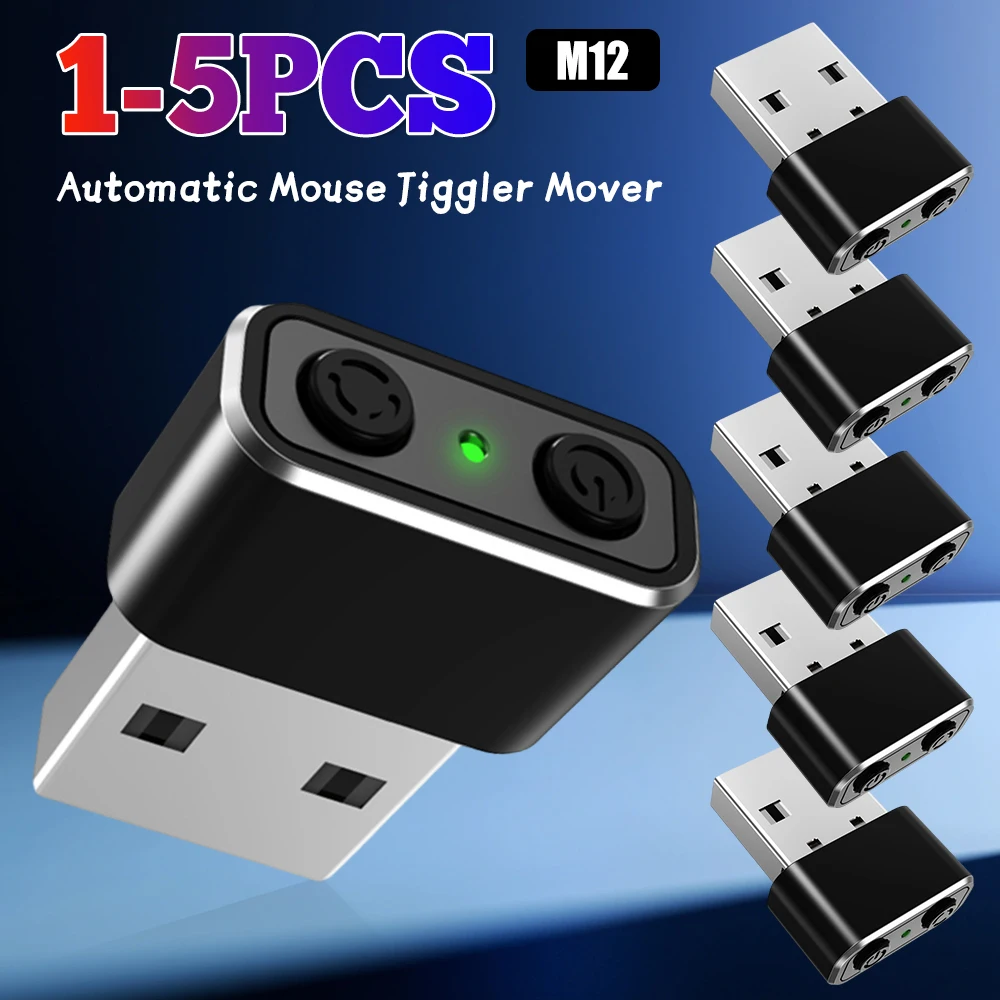 1-5 uds ratón Jiggler indetectable movimiento automático puerto USB agitador automático indetectable mantiene el ordenador despierto simular para PC