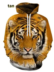 Fashion Animal 3D Graphic Tiger/lion 3D Print Hoodies Fashion Casual Long Sleeved Pullover Sweatshirts