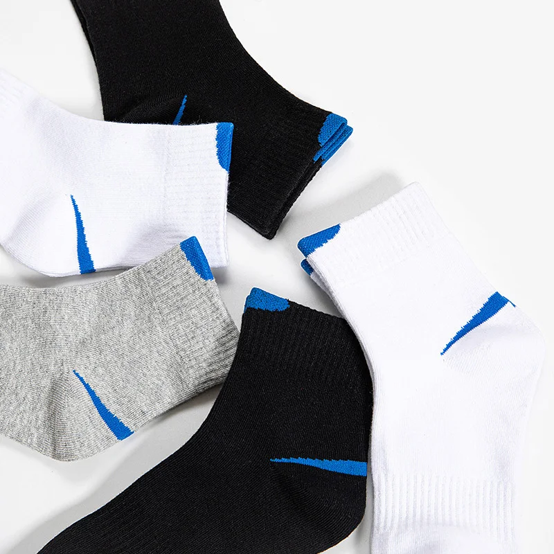 High Quality 6Pairs/Lot Combed Cotton Men\'s Socks Black White Casual Breathable Solid color Sport Socks EUR 38-45