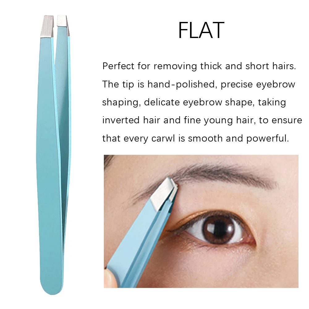 4Pcs/6pcs Eyebrow Tweezers Stainless Steel Point Slant Flat Tip Eyebrow Hair Tweezers False Eyelash Clip Eyebrows Accessories