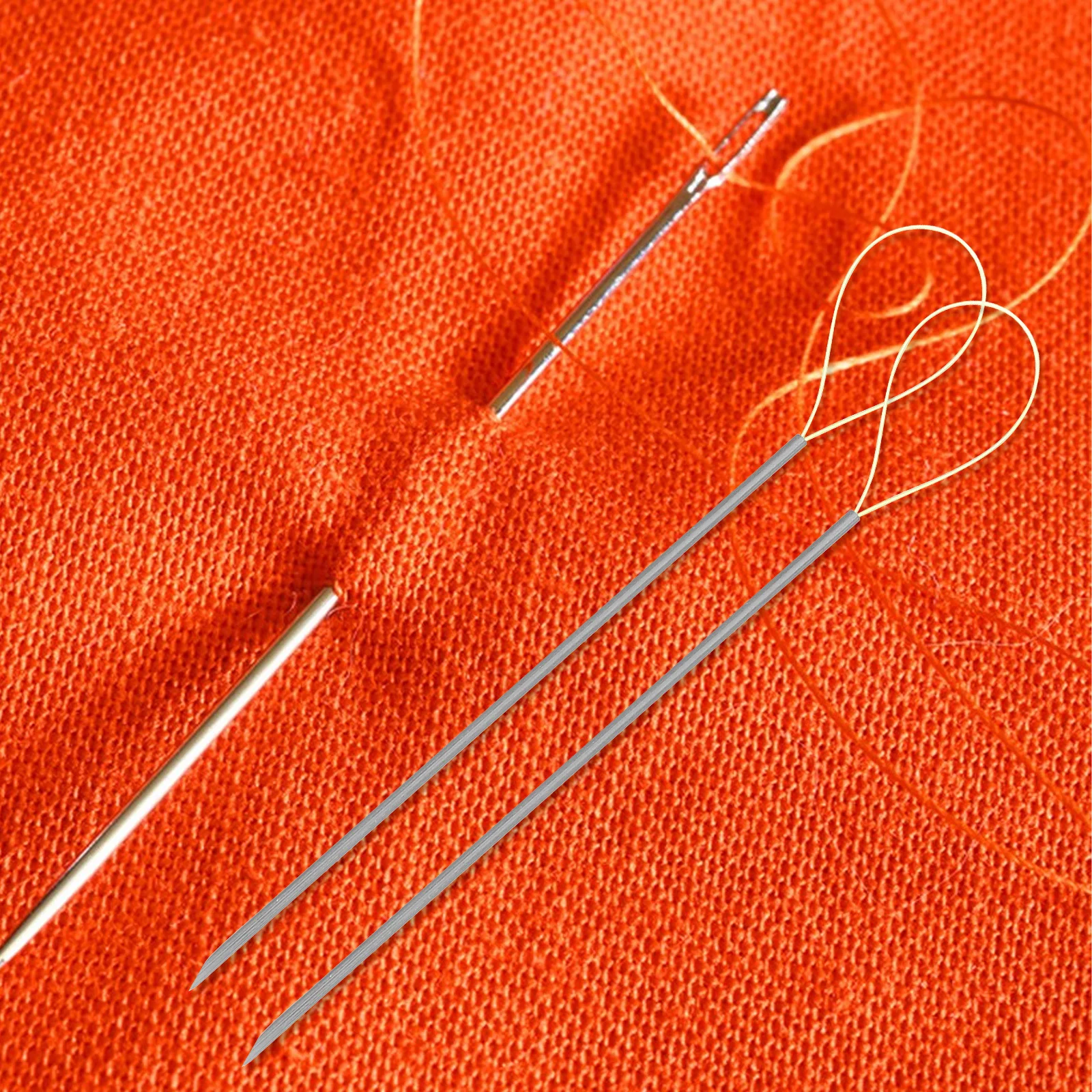 

2Pcs Making Needle Stainless Steel Hair Beading Tool for Braids Jewelry Craft Clothing Mend French Braid Tool Elastic Rope