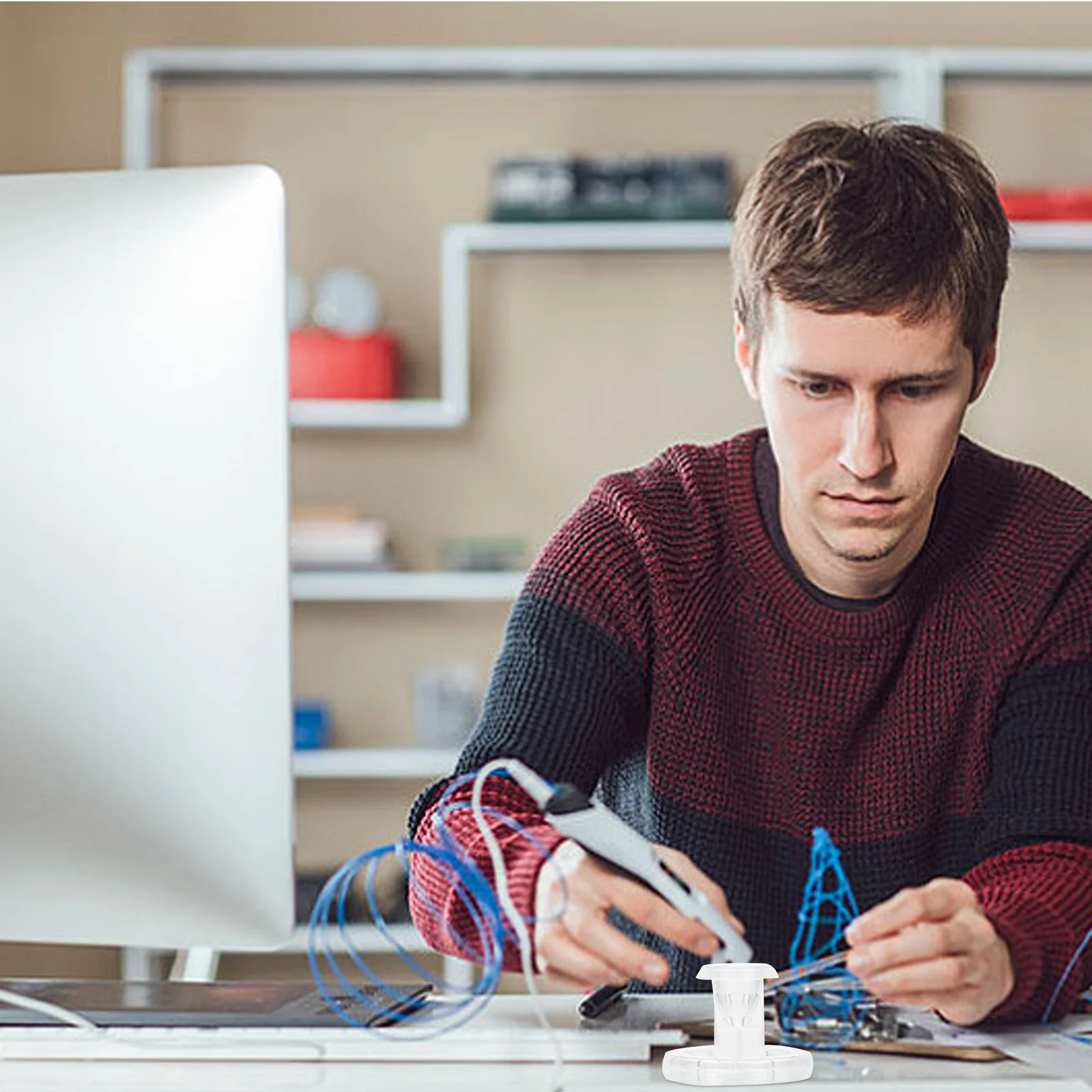 2pcs 3D Printing Pen Base High Temperature Resistance Plastic Shock-Proof Holder For Desktop Protection Storage Rack 3D Pen