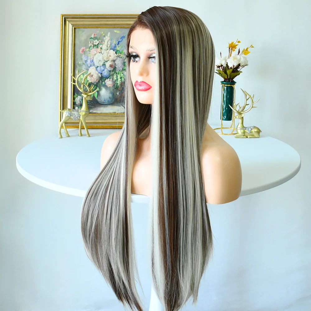 13x4Hd تسليط الضوء على الباروكات الملونة الدانتيل شعر مستعار أمامي للنساء رمادي شقراء شعر مستعار مستقيم الدانتيل الباروكات الأمامية شعر مستعار اصطناعي pelucas de mujer