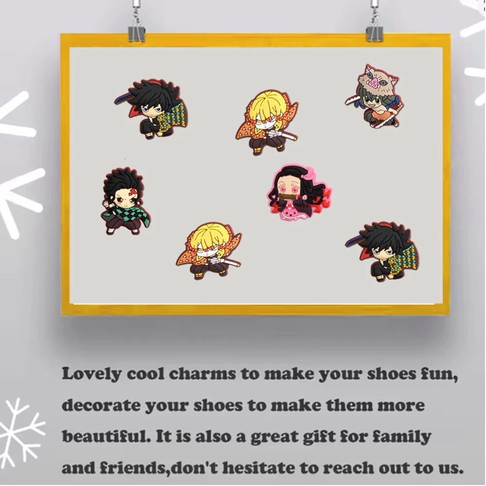 5-15 шт., популярная японская манга, новая серия демонов для обуви с героями мультфильмов, подвески, аксессуары, украшение «сделай сам», для классического сабо, подарки для детей