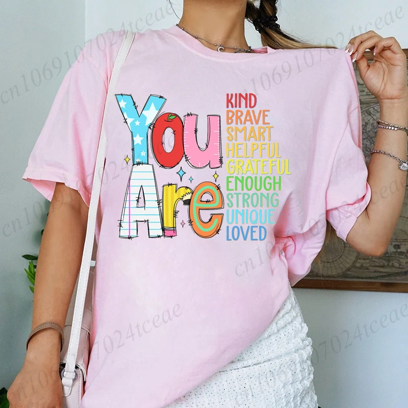 Vous êtes sortes chemises pour femmes retour à l'école T-shirts mode décontracté enseignant appréciation t-shirt tendance T-shirts rétro femmes T-shirts