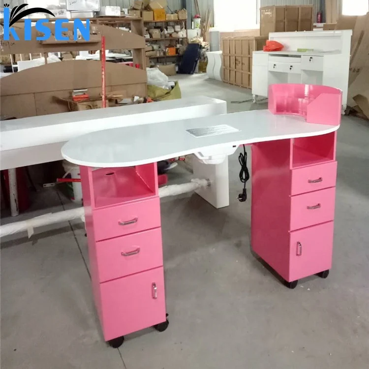 Modern Style  Beauty Salon Furniture White Nail Station Manicure Table Set