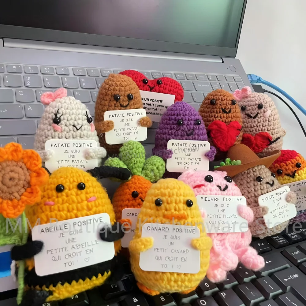 Tricots français de pommes de terre positives – Ornements de bureau, accessoires de voiture, terrasse de la maison et cadeau plein de vitalité