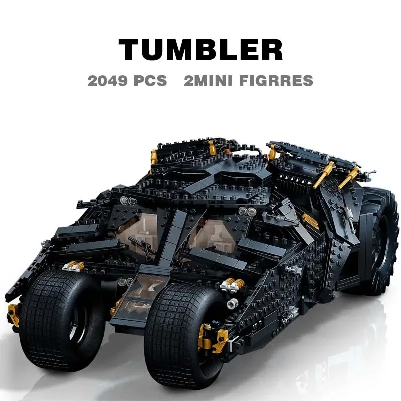 2049 PCS Tumbler Black Sports Car Compatible 76240 76023 83663 Building Blocks Bricks Toy Birthday Christmas Gift