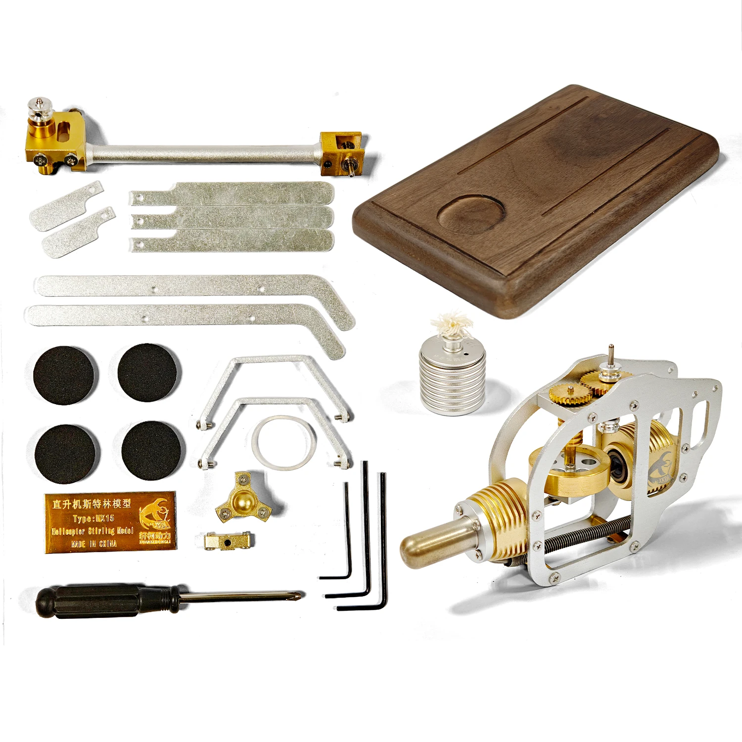 

Stirling Engine Helicopter Assembly Model Physical External Combustion Engine Experimental Teaching Aids Engine Assembly Kit