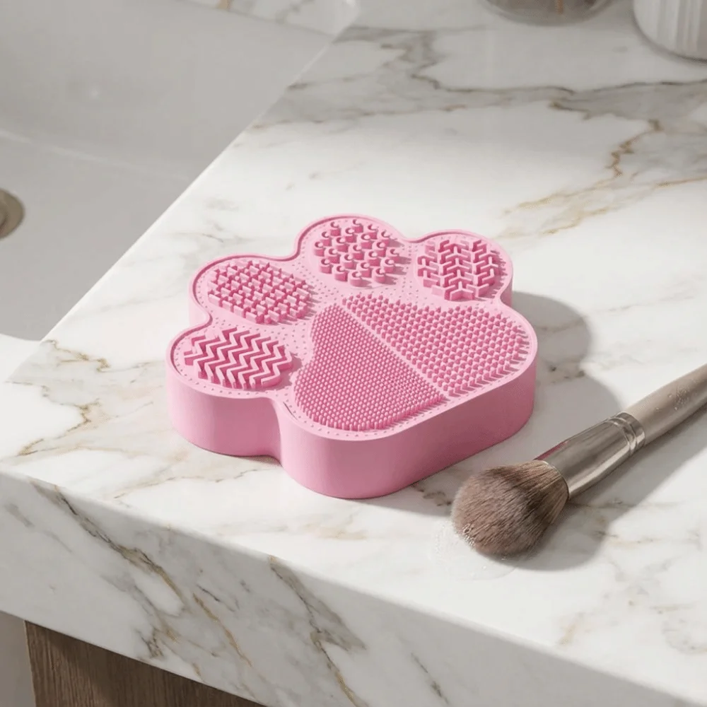 Cat Paw 2-in-1 Silicone Brush Cleaner Efficient Reusable Makeup Brush Cleaning Pad Multifunctional Universal