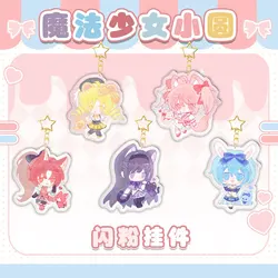 Puella Magi Madoka Magica Anime Chaveiro para Mulheres, Sakura Kyouko Chaveiro, Pingente de Acrílico, Miki Sayaka, Presente, Anel