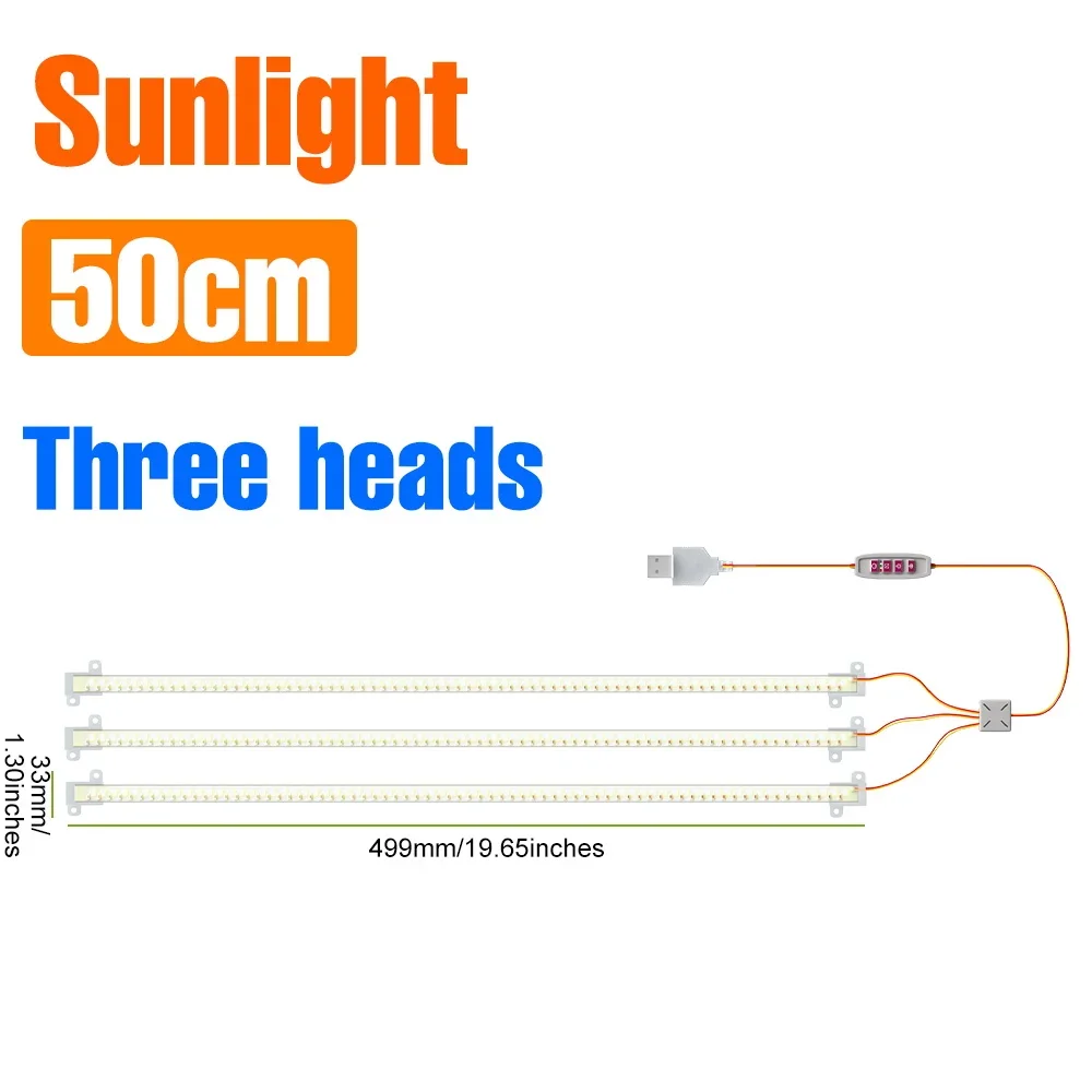 LED Plant Grow Light Bar Volledige Spectrum USB Indoor Ingemaakte Vullamp 5V Dimbare Succulente Zaaien Bloem Cactus Cultiveren lampen
