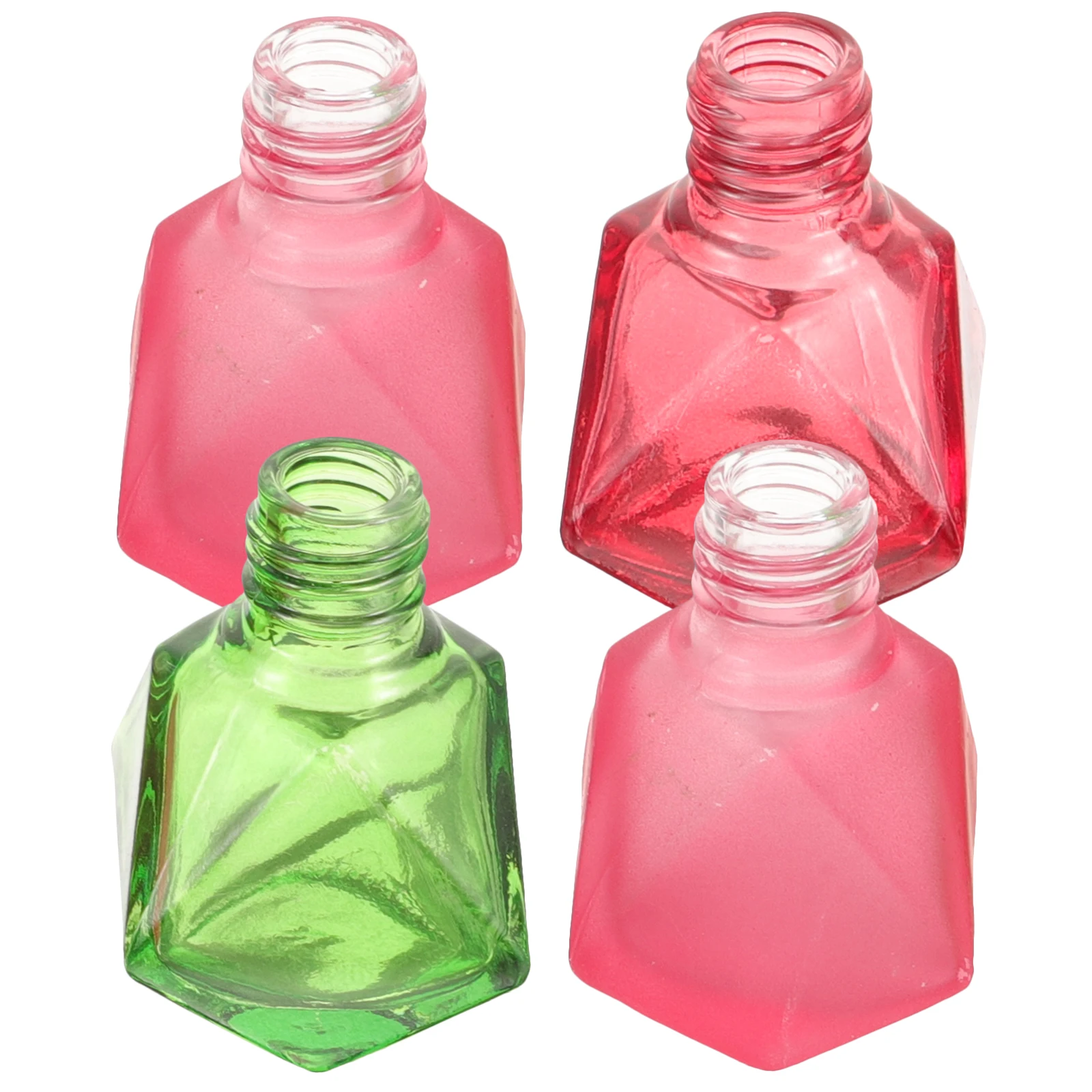 

4Pcs Glass Nail Polish Bottles 10Ml Empty Refillable Small Size for Fingernail Gel Polish Travel Outdoor Beach Portable Use