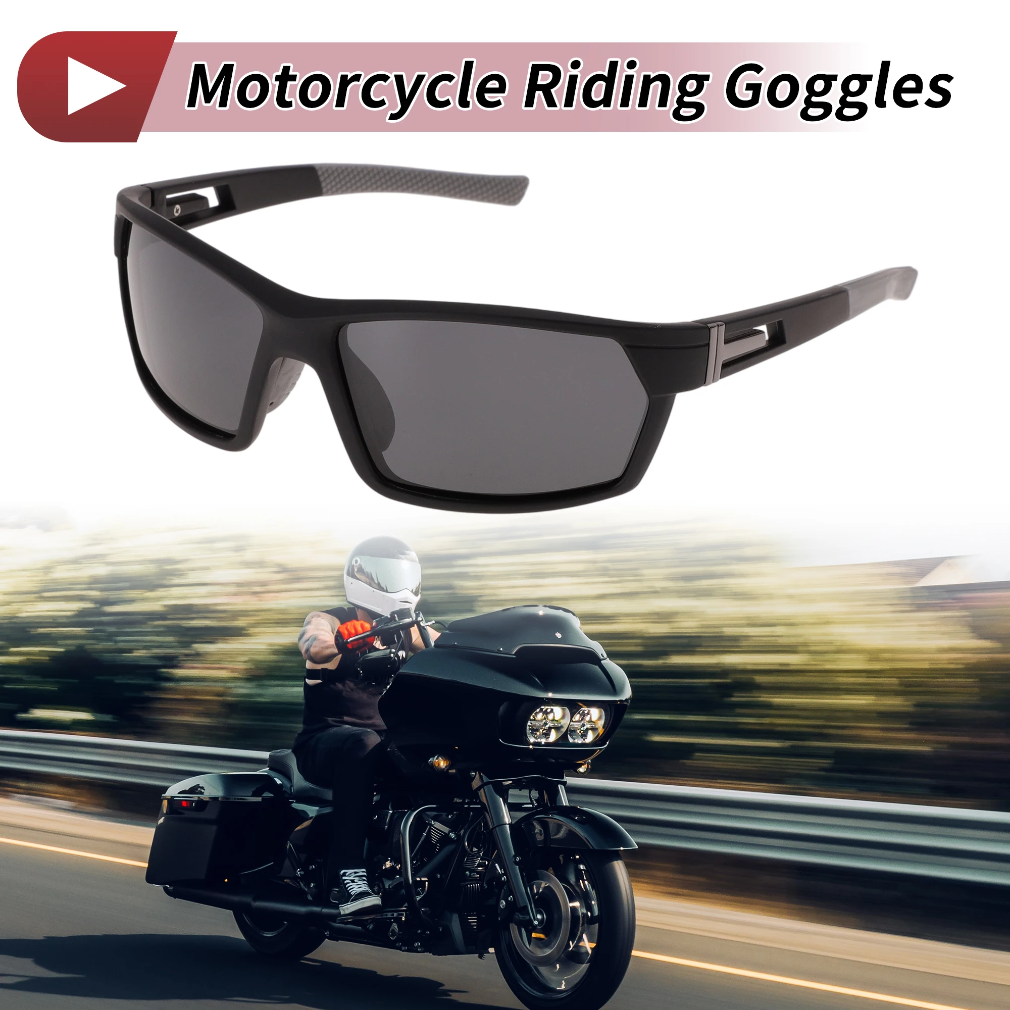 

X Autohaux Мотоциклетные очки Deep Grey Lens Черная оправа Tri-acetel Cellulose