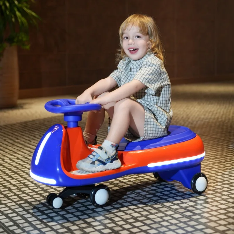 Carro de balanço infantil com volante, planador de plástico colorido de brinquedo sem pedal para crianças
