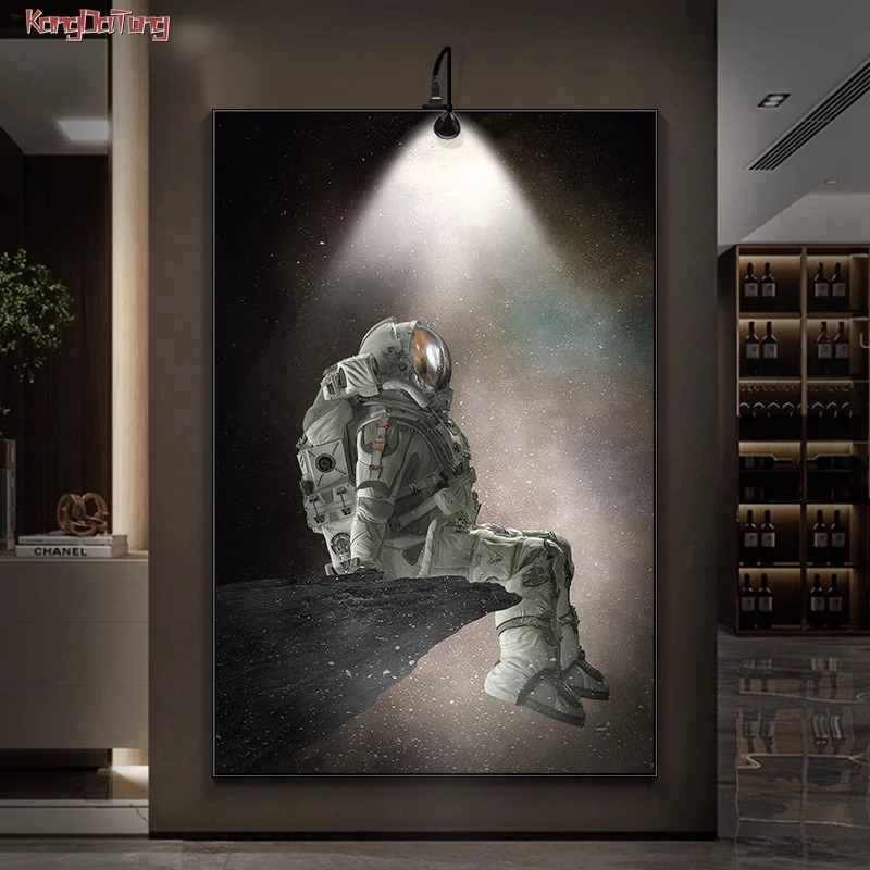 Led Indoor Wall Painting Astronaut Entry Living Room Decoration Painting Aisle Background Wall Usb Connection Downlight Painting