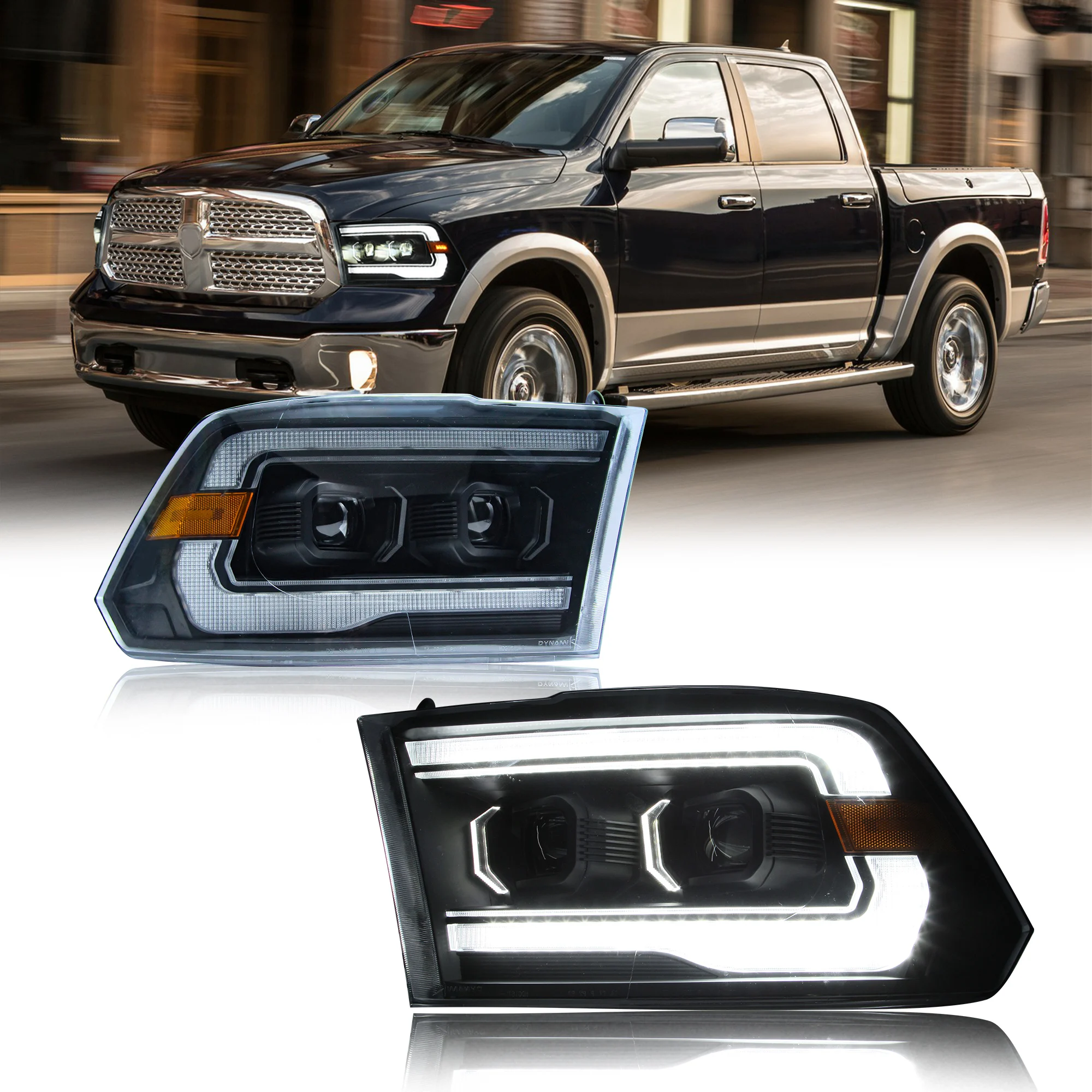 

Аксессуары, авто лампы, фары для Dodge Ram1500 2009-2018, светодиодные фары RAM2500