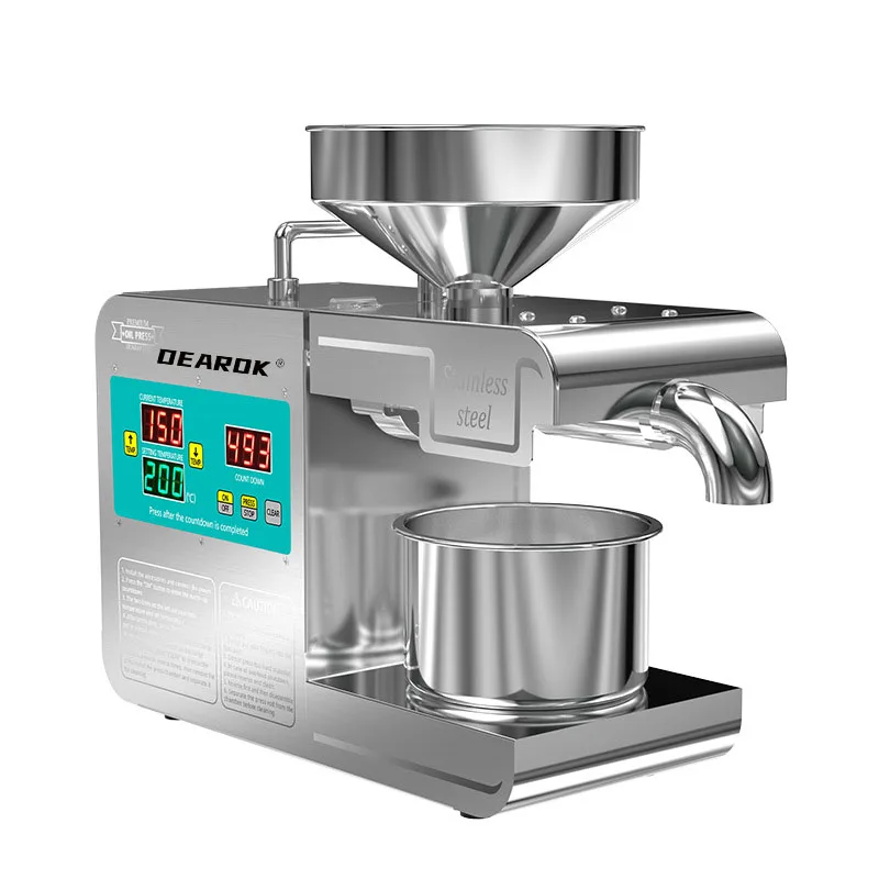 DEAROK-T1S Oil Press 110V/220V Intelligent Household Oil Extractor Peanut Oil Press Oil Machine 820W