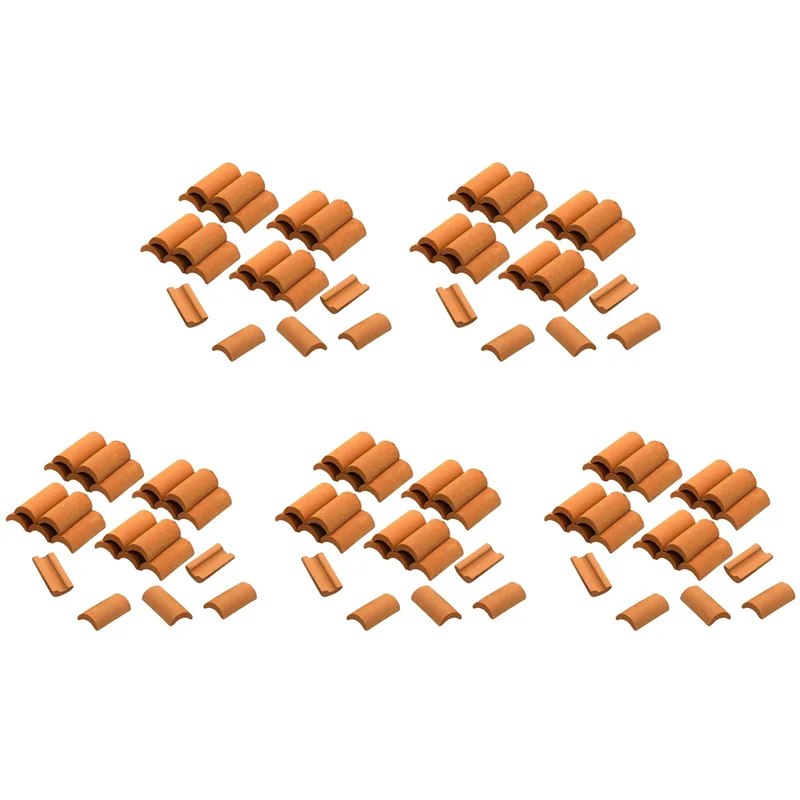 ABUM-125 Stuks Mini Rode Dakpannen Model Building Set Miniatuur Tegels Beeldje Landschapsarchitectuur DIY Fairy Tuin Accessoires B