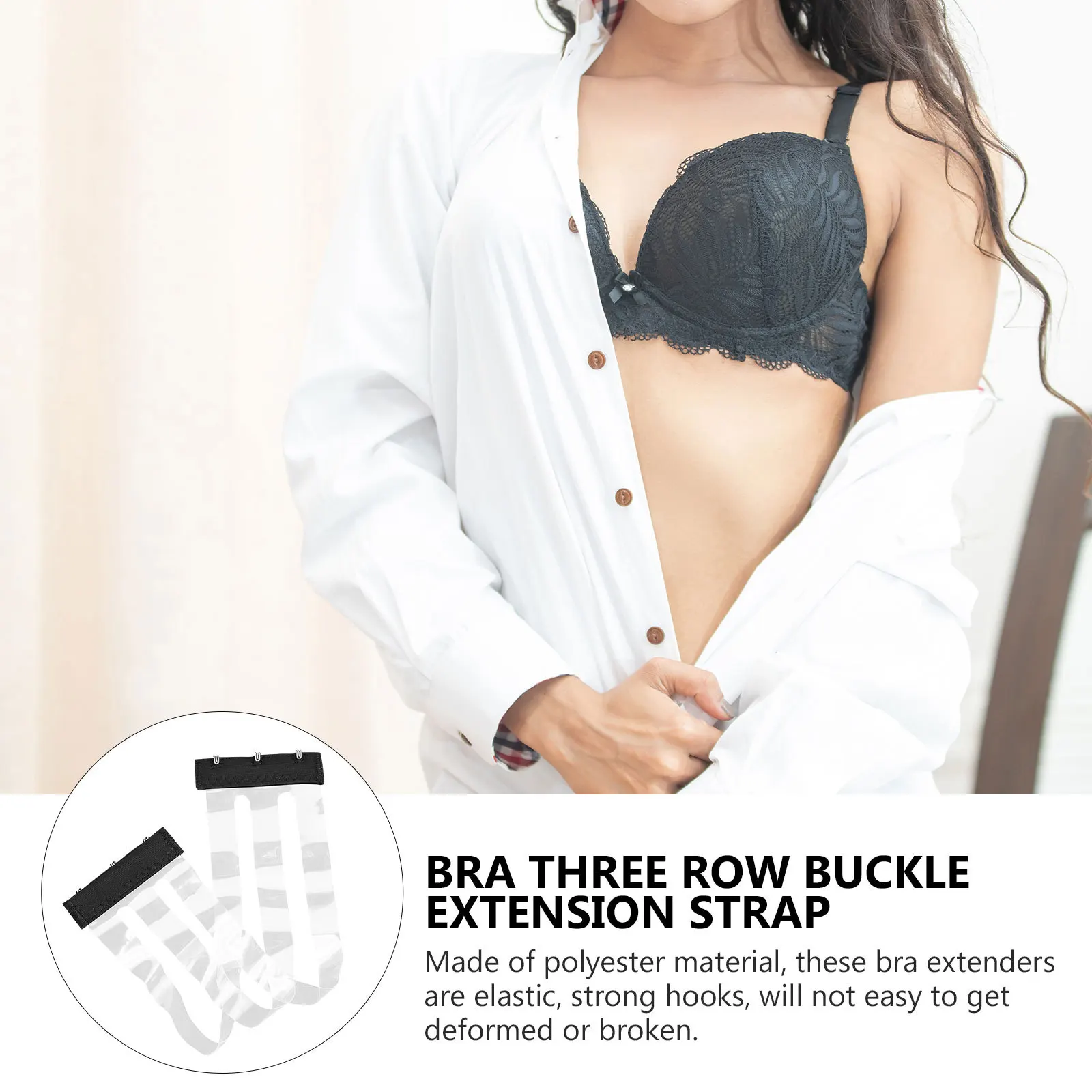 

Women's Bra Extender 3 Hook Elastic Comfortable Back Clip Strap Lingerie Accessory Plus Size Support for Breast Comfort