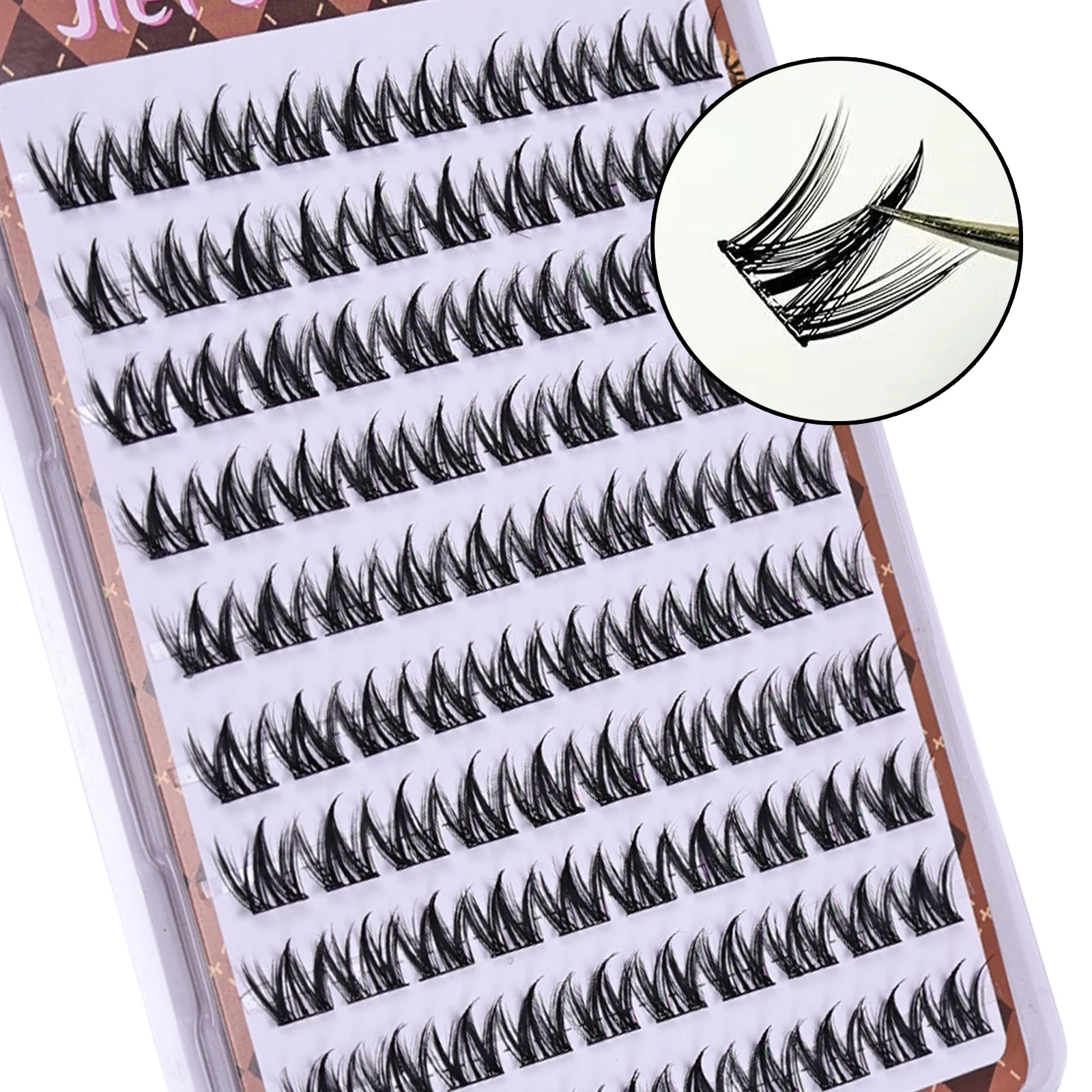 グルーフリーの厚いナチュラルカーリング自己粘着つけまつげ、W字型デザインでボリュームのあるマンガアイを実現