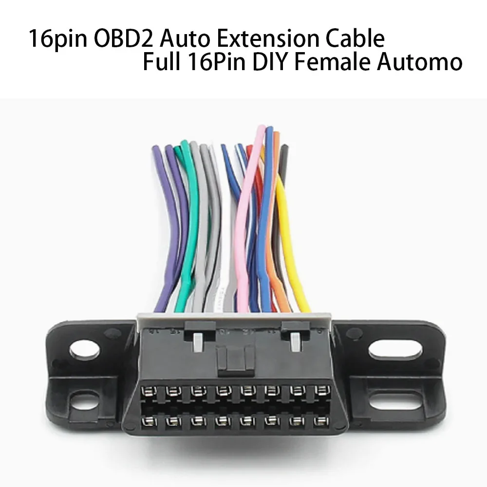 10CM  DIY J1962 OBD2 Extension Cable 16Pin Female To Open Wire Auto Diagnostic Wiring Harness For Car Fault Scanner ECU