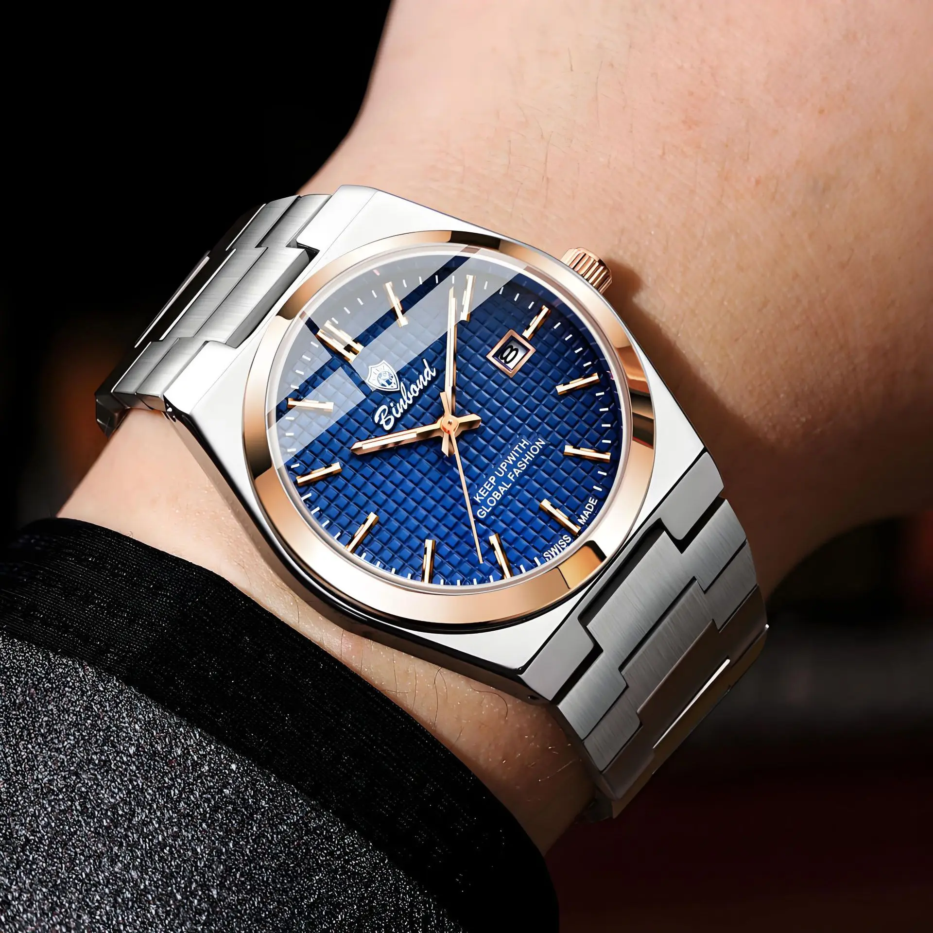 ใหม่ relojes Man นาฬิกา para hombres Super Player Luminous แนวโน้มธุรกิจกันน้ําสแตนเลสชายแฟชั่นนาฬิกาควอตซ์