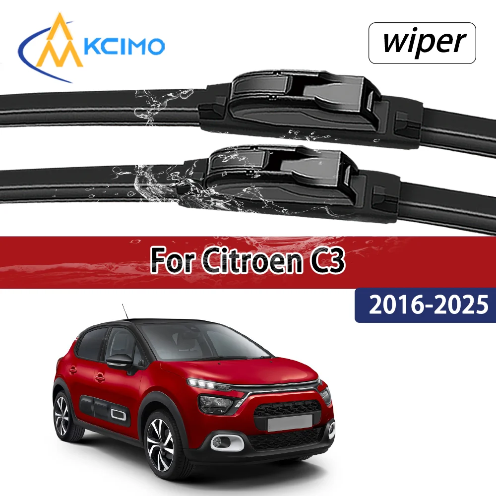 For Citroen C3 SX/SY 2016-2025 2017 2018 Compatible Durable Silent Front Wiper Blades Car Windscreen Auto Window Accessories