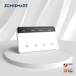 Zigbee DIY Name Switch with Horizontal Display Screen Touch Panel US Light Switch Works with Tuya Smart App Alexa Google Home