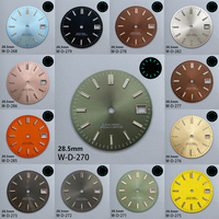 28.5mm S Logo Sunburst Dial Fit NH35/NH36/4R Japanese Movement Green Luminous High-Quality Dial Watch Modification Accessories