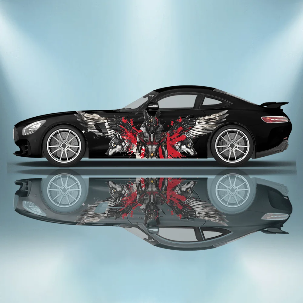 

Anubis Red Splash Car Side Sticker Decoration, PVC Waterproof Scratch Resistant Decal, Car Protection, Auto Accessories Gift