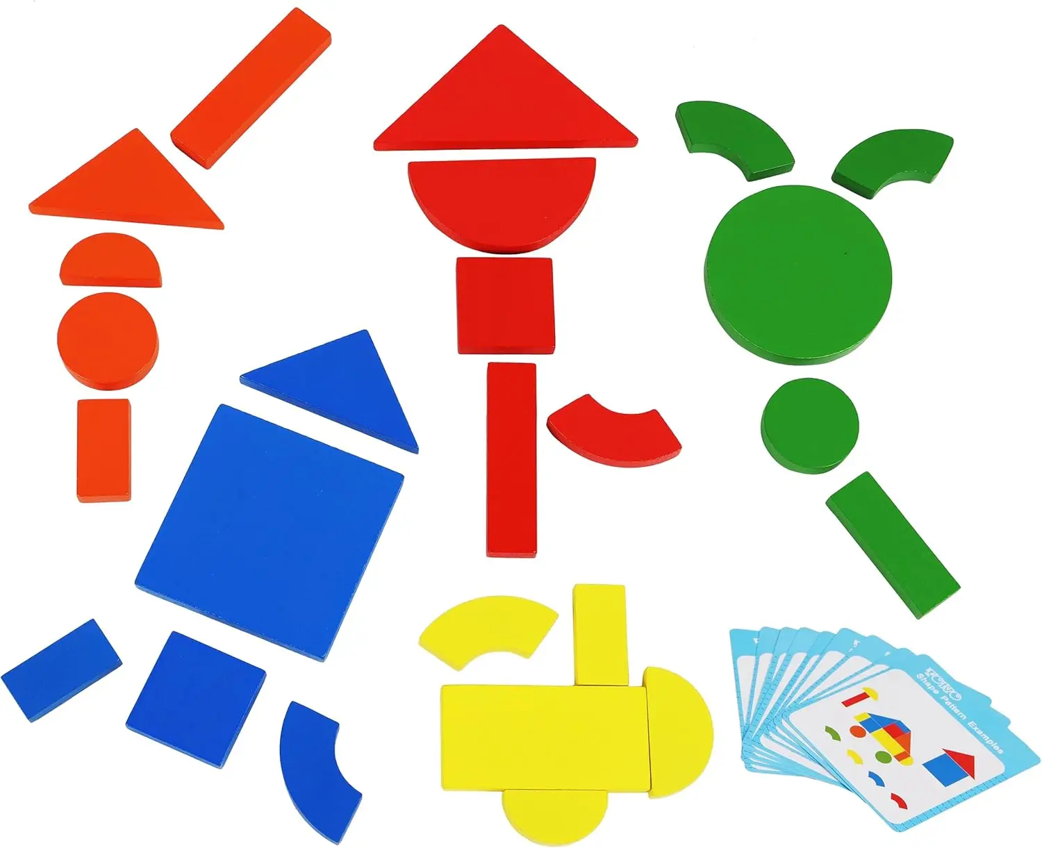 

Wooden Magnetic Blocks Toys - Shape Pattern Building Block - Large Tangram Puzzles for Kids - Geometric Creative Development Toy