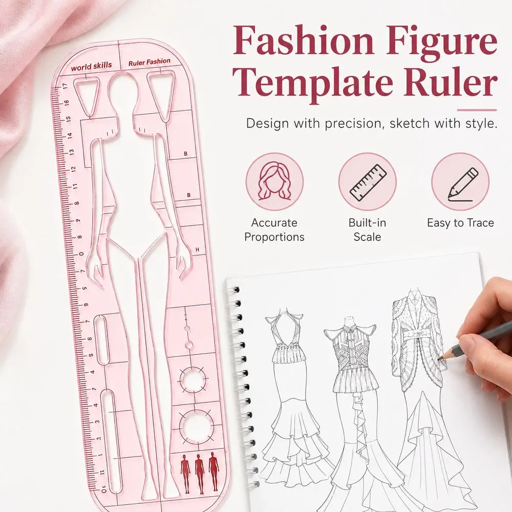 Plastic Figure Template Ruler Dynamic Poses Ruler Scale Garment Drawing Template Female Figure Figure Outlines Drawing Tool