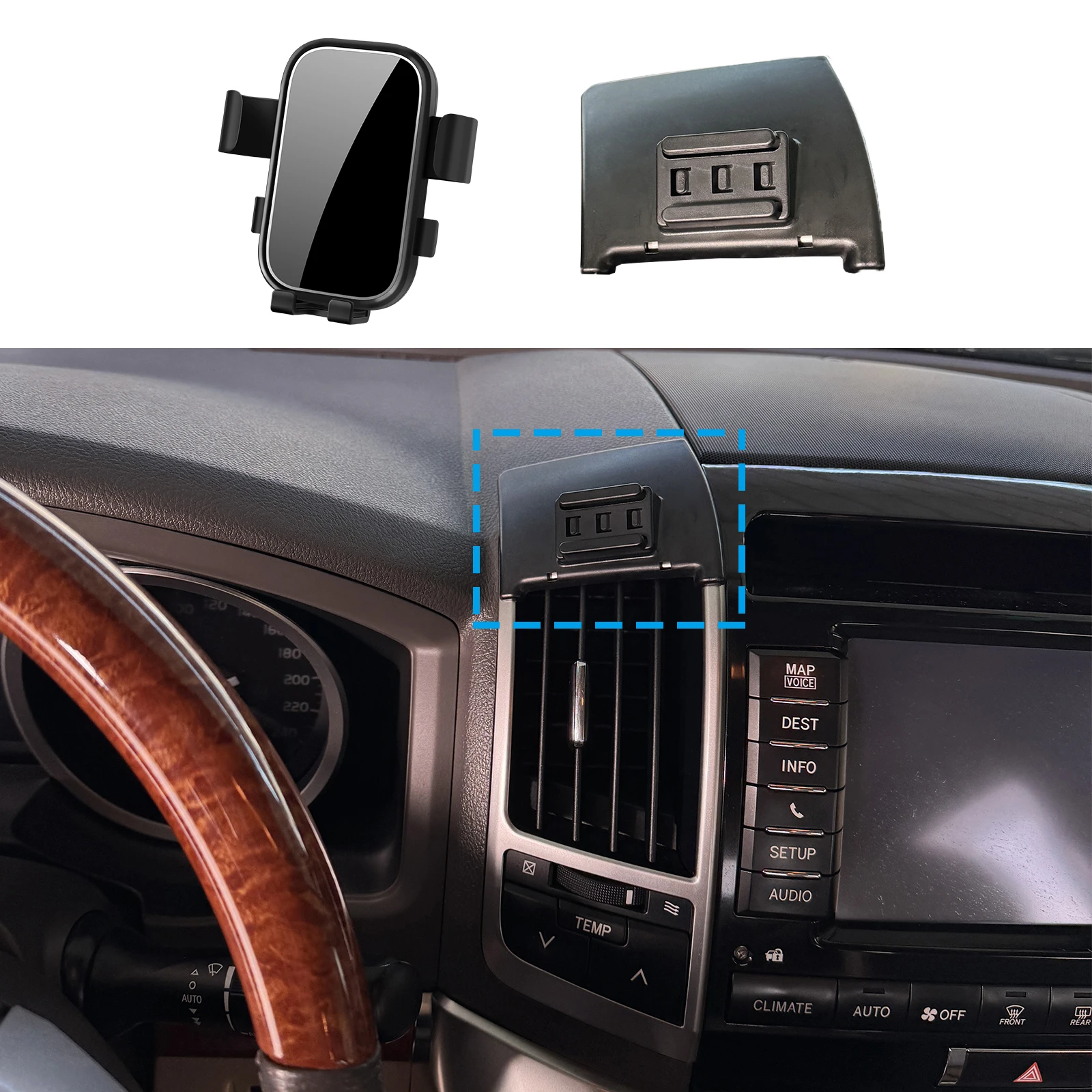 

for Toyota Land Cruiser 2007-2015 Phone Holder Screen Fixed Navigation Bracket Base Wireless Charging a Accessories