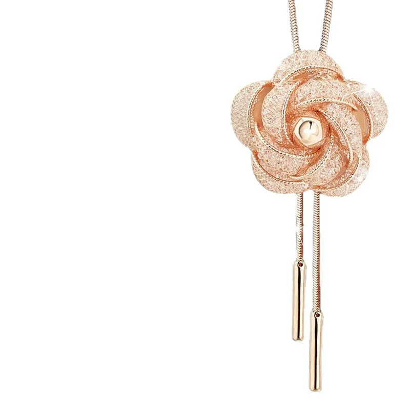 

Retro rose sweater chain, mid-length female popular necklace pendant