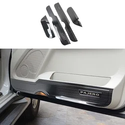 Car Door Kick Plate Stainless Steel Door Protection Pad Scratch Resistant Interior Panel Accessories For Pajero V93 V97