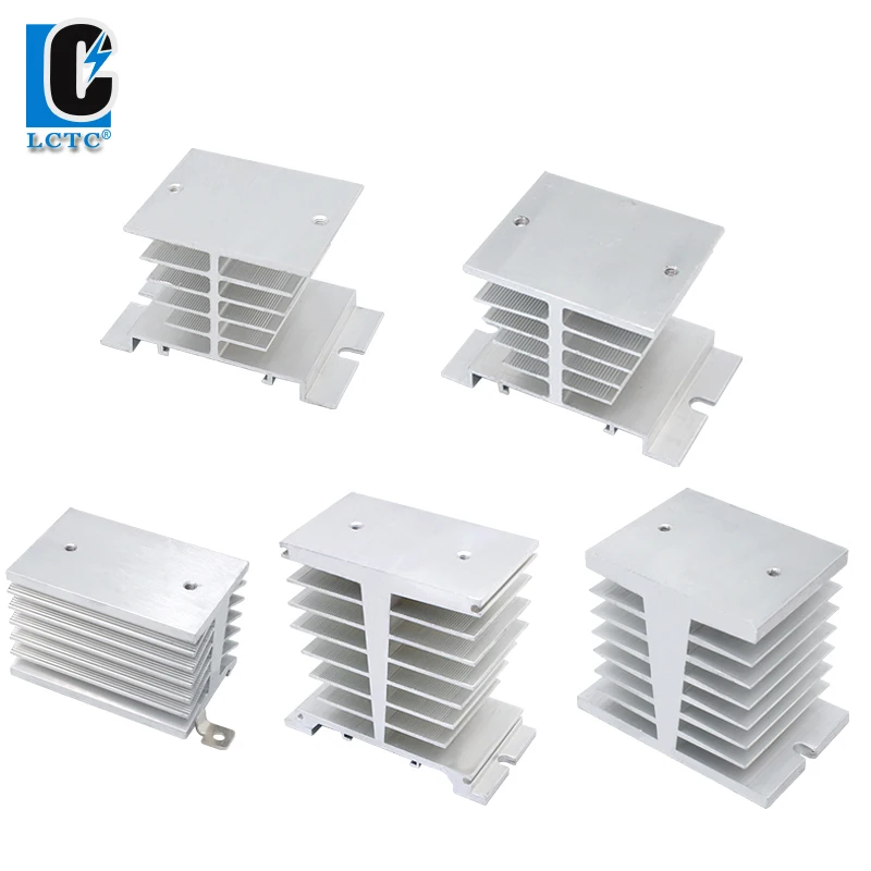 New Aluminum Heat Sink DIN Rail Mounted For Single Solid State Relay40A 50A 60A 80A SSR Raditor