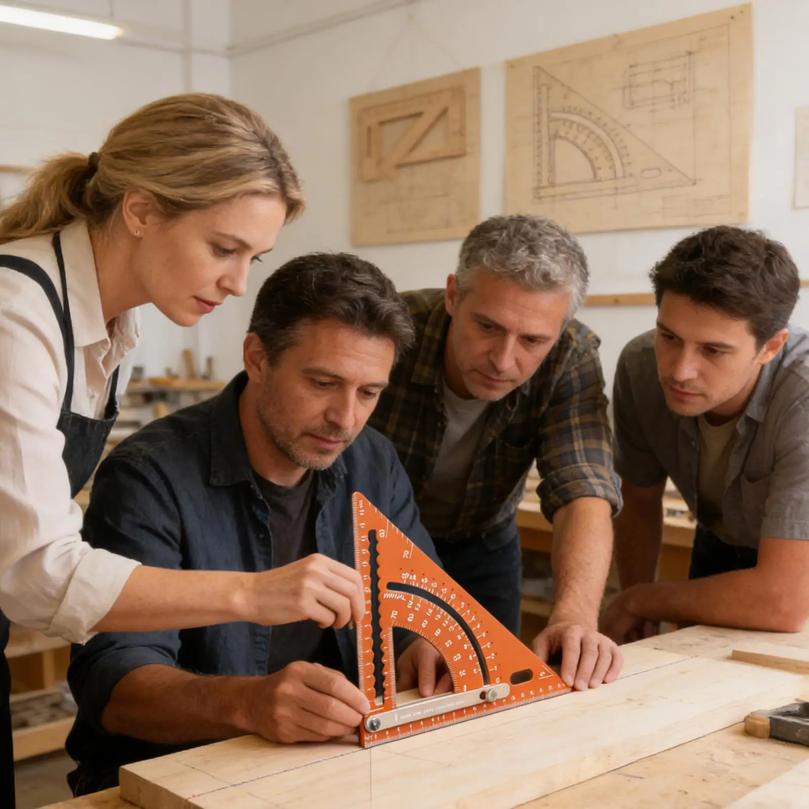 Carpenter Square Tool Adjustable Angle Measuring Layout Triangle Ruler Construction Square For Men Professionals Hobbyists Women