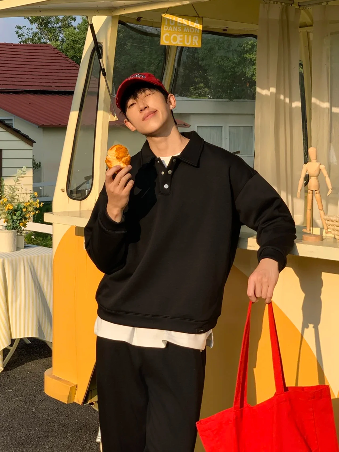 

Мужская толстовка свободного кроя, однотонная, с воротником на пуговицах, повседневная, весна-осень, универсальная, базовая, свободного силуэта