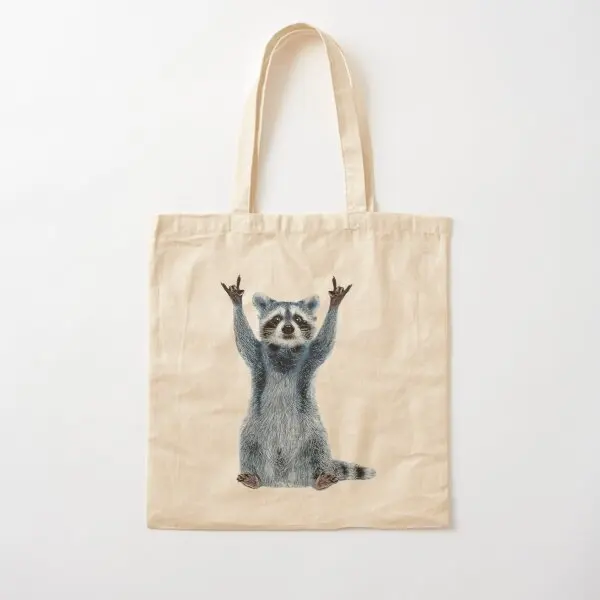 Raccoon Shirt Cool Nature Raccoon Tee Cu  Canvas Bag Unisex Casual Grocery Ladies Women Shoulder Bag Printed Handbag Fabric