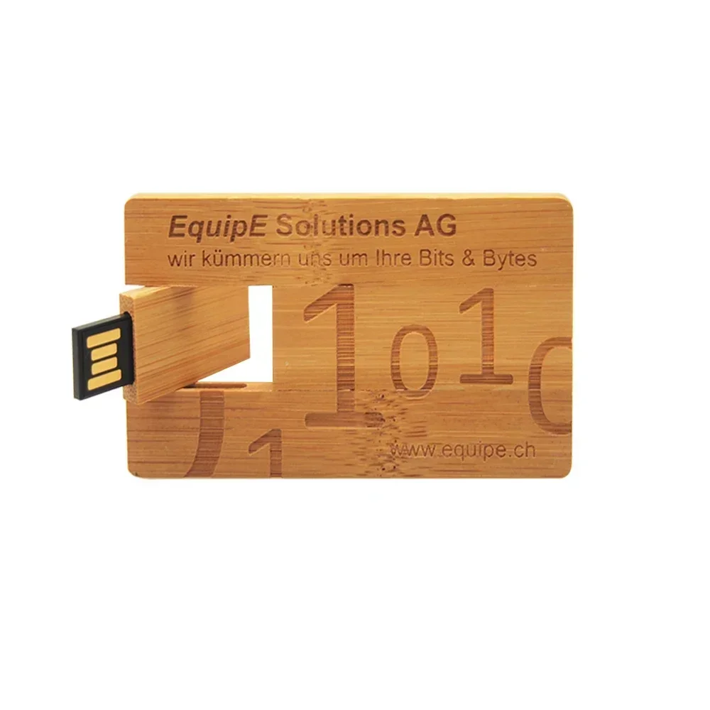 10個入り ロゴ入り メープル木製カード型USBフラッシュドライブ Uディスク クリエイティブギフト ペンドライブ 4GB 8GB 16GB 32GB 64GB (ロゴ入り1個無料)