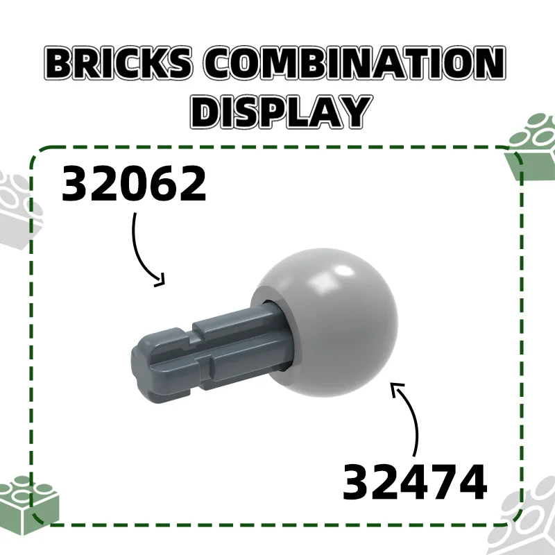 Wange235Pcs/lot 32474 Connection Steering Ball Joint Building Blocks Moc Color Accessories Compatible with Brick DIY Spare Parts