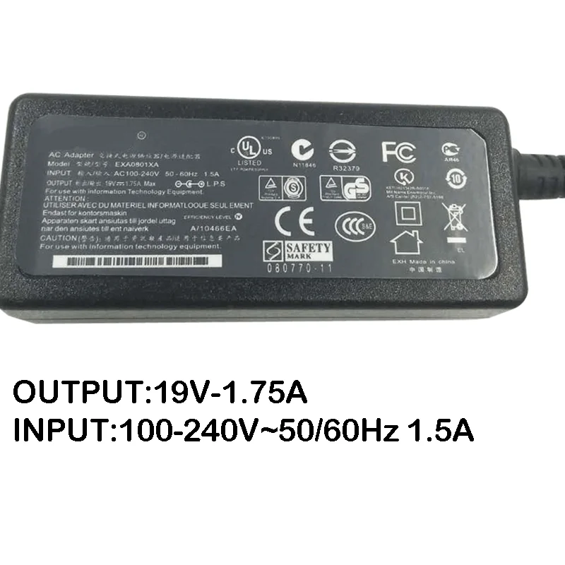 19V 1.75A 4.0*1.35มม.อะแดปเตอร์ AC สำหรับ Asus Eee Book E402MA E403sa E502MA EXA1206UH X453 X453M X453MA แล็ปท็อปอะแดปเตอร์ชาร์จ