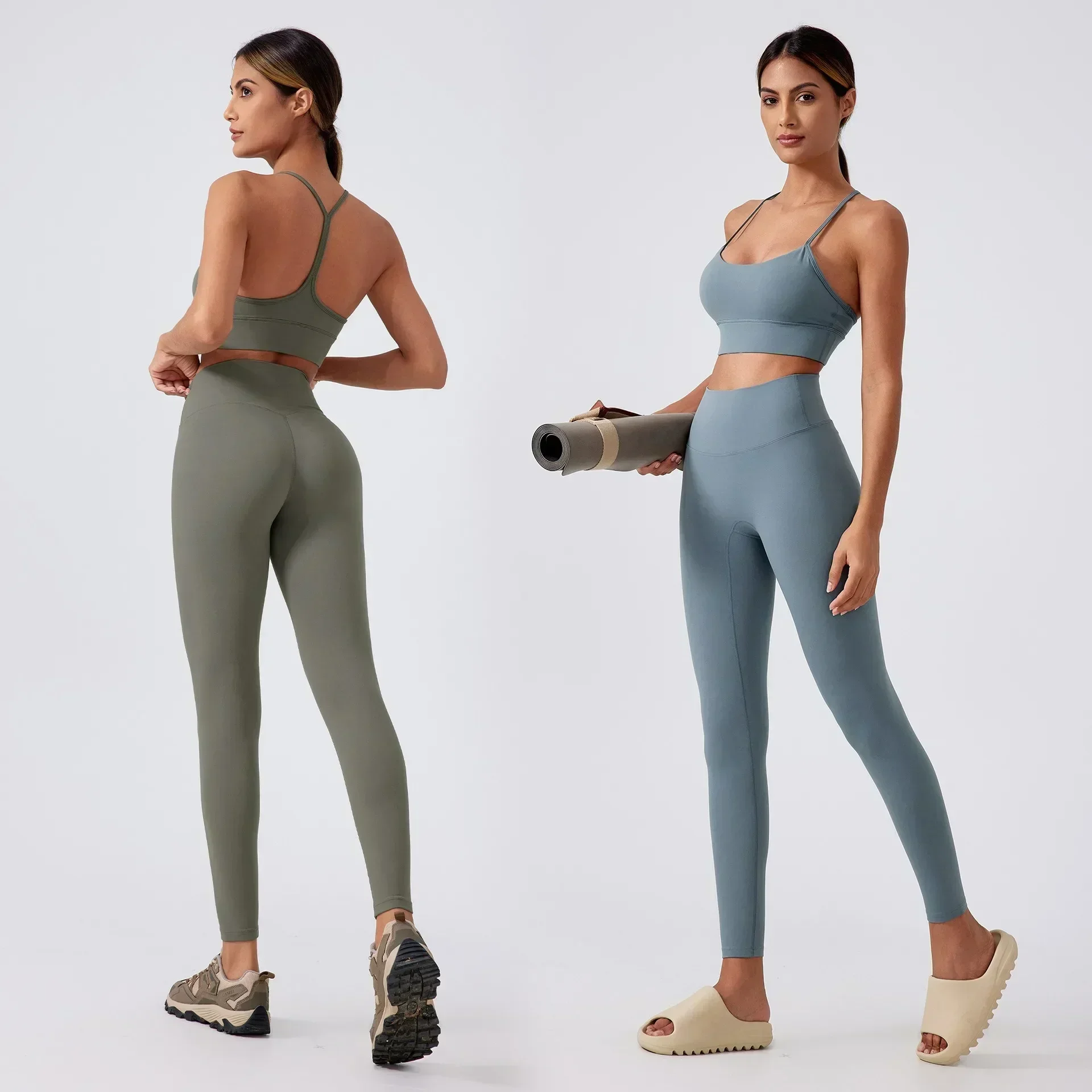 

Lemon Sexy Y-Type Suspenders Yoga Bras Women Gym Workout Sports Tank Top Naked-feel Fabric Fitness Crop Underwear with Chest Pad