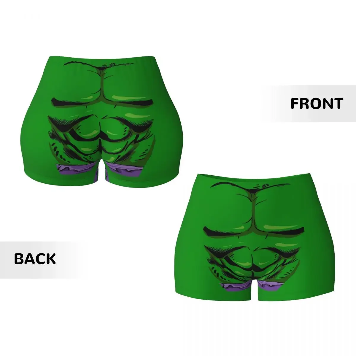 Shorts de treino de raiva verde Hulk personalizados para mulheres, academia, vôlei, corrida, ioga