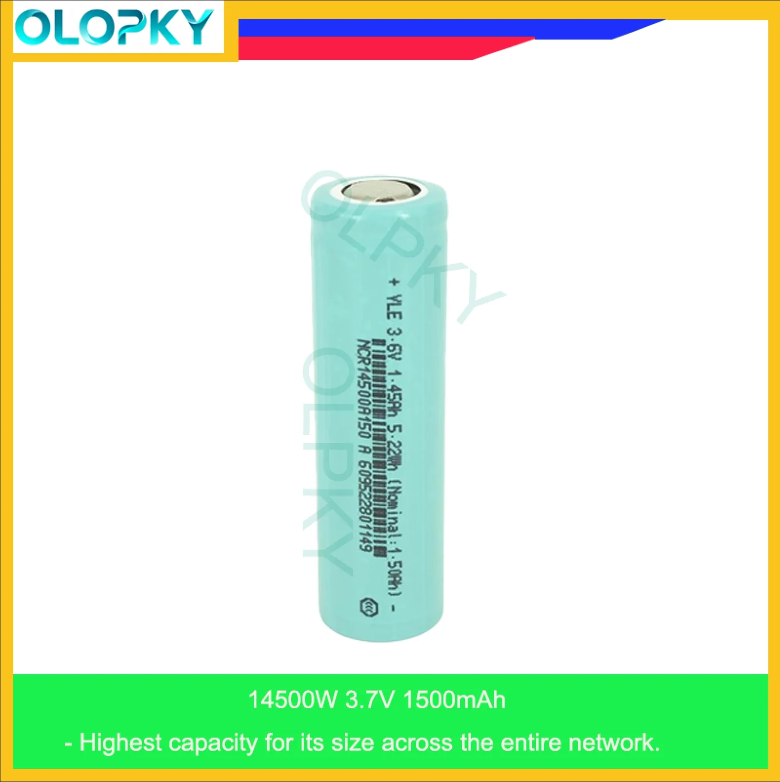 

AA 14500 3.7V 1500mAh No. 5 Lithium battery Suitable electric screwdrive sweeper vapes LED Camera High Capacity DIY Battery tool